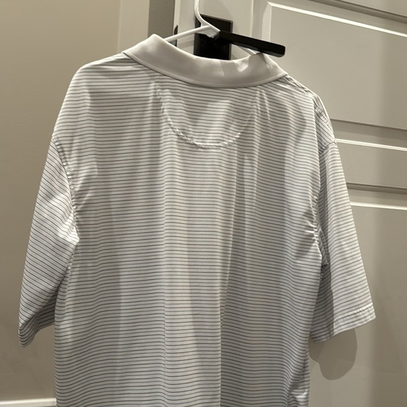 Striped Polo Shirt - White and Gray - Picture 2 of 3